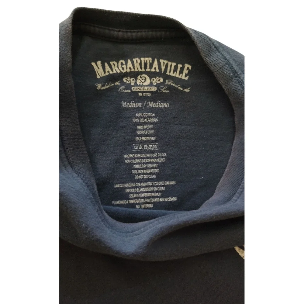 Jimmy Buffetts Margaritaville Tee Shirt Back Graphic Beach Cotton Mens‎ Medium
